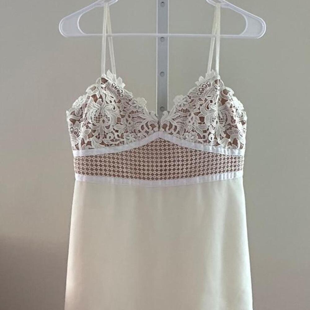 Theory white lace cami top